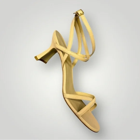 M. GEMI‎ The Caterina flared Heel Sandal Sz 41 Tan - Picture 3 of 9